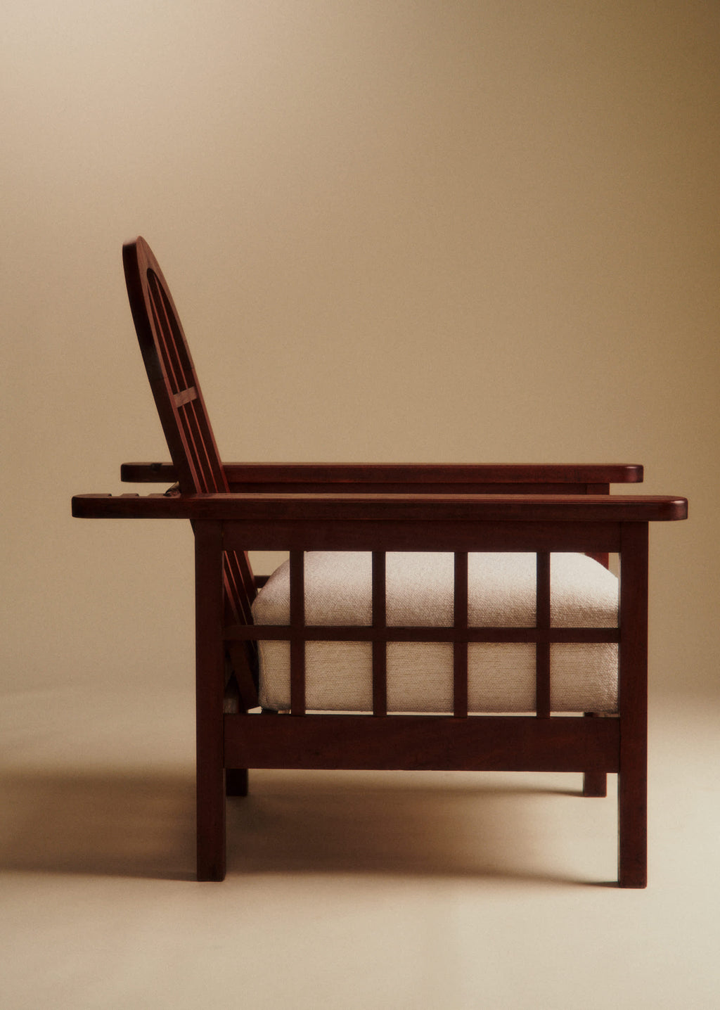 Fauteuil dossier inclinable vintage acajou - Acajou