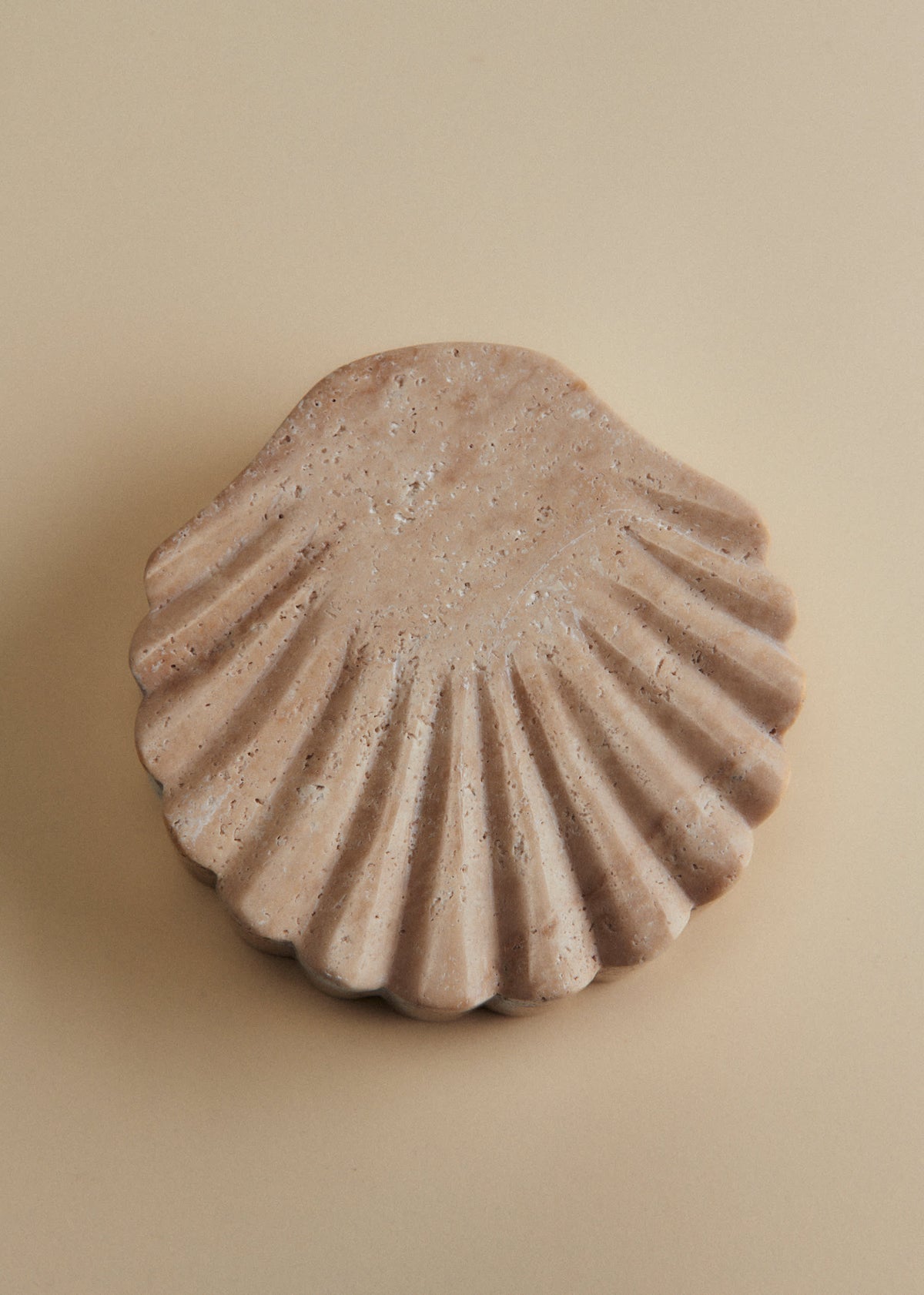 Boite Coquillage - Travertin naturel