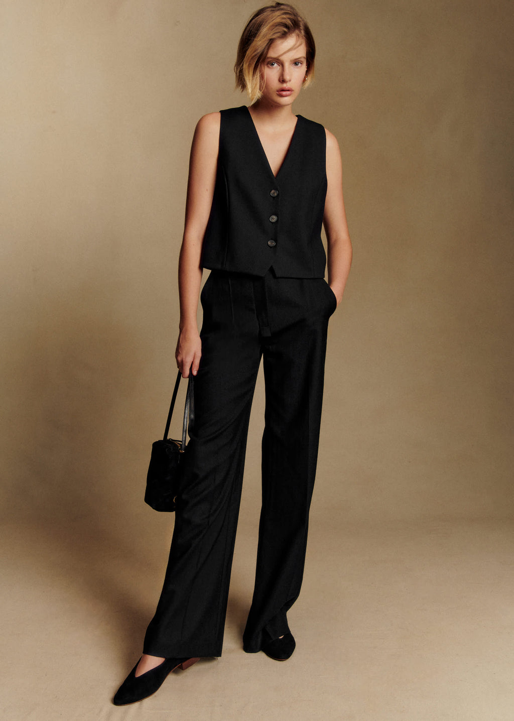 Pantalon Matheo - Noir Laine