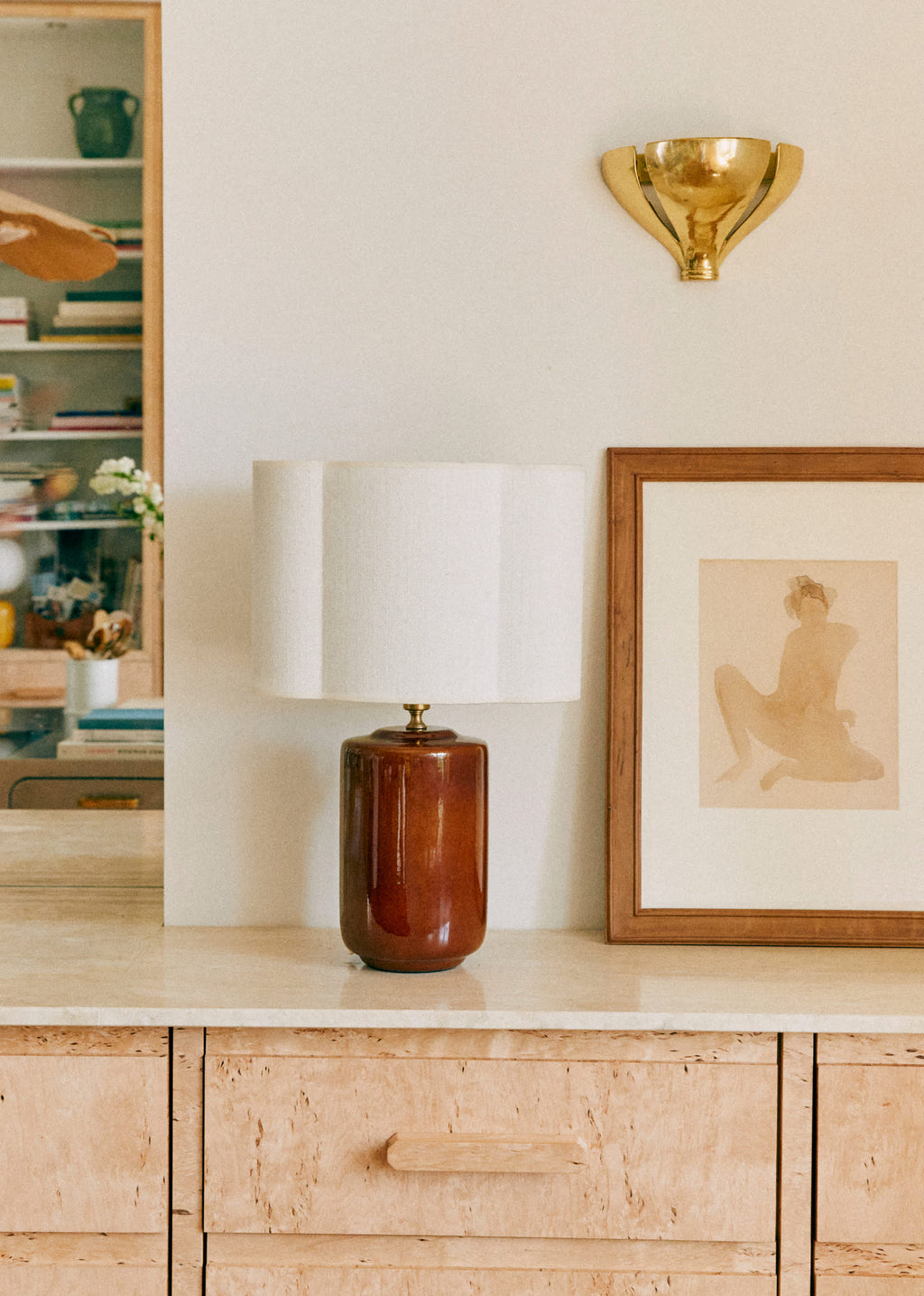 Lampe Mezzo - Caramel - Abat-jour Boléro - Jute Écru