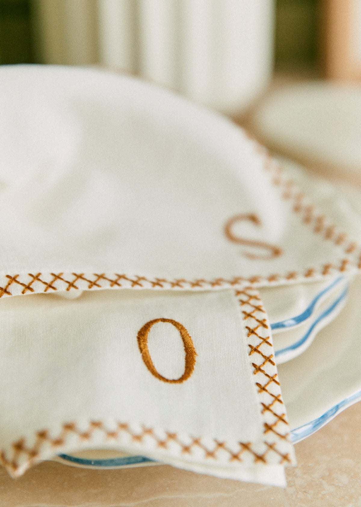 Serviette Monogramme - lettre O