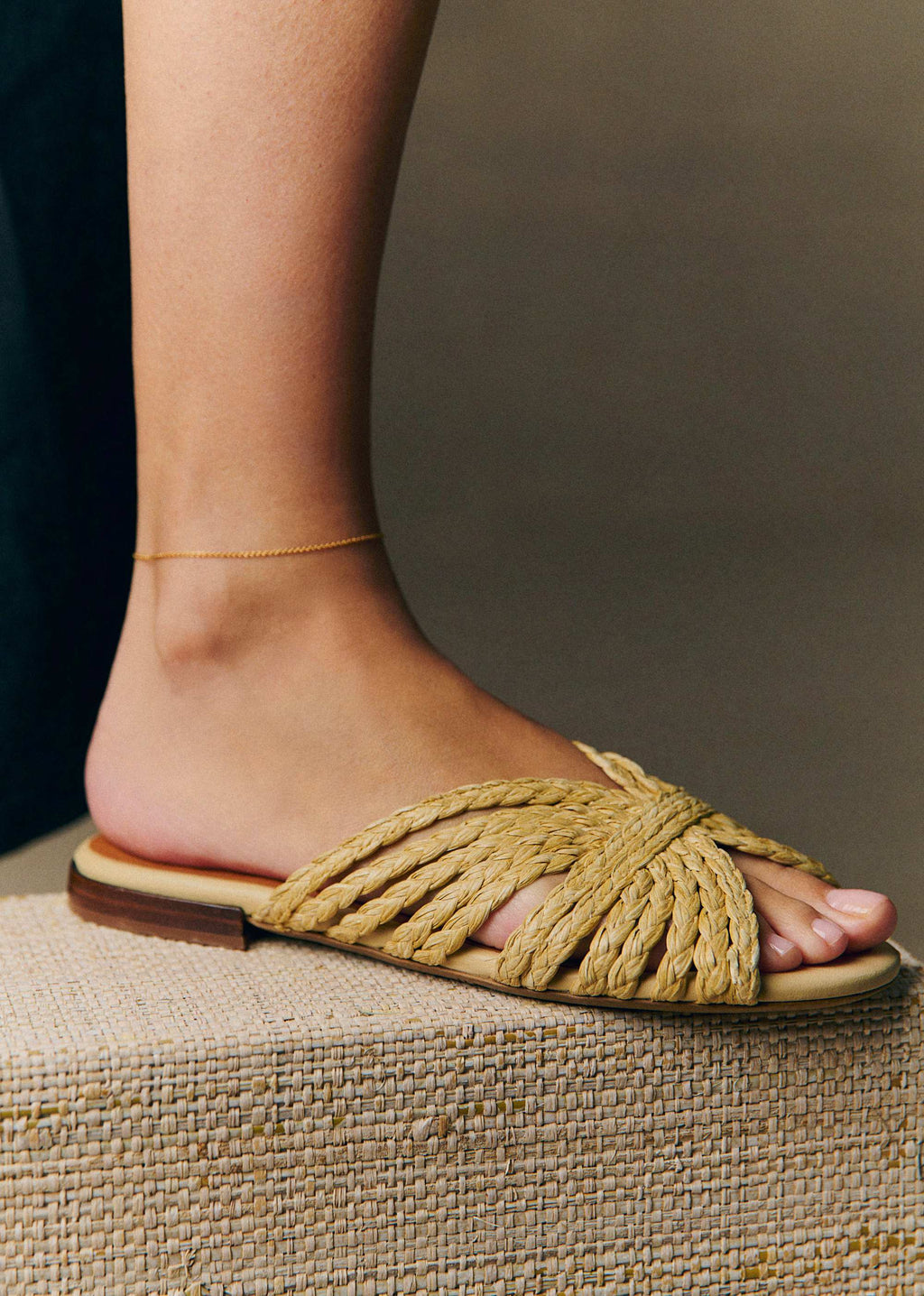 Mules Low Paola - Naturel Textile Tressé