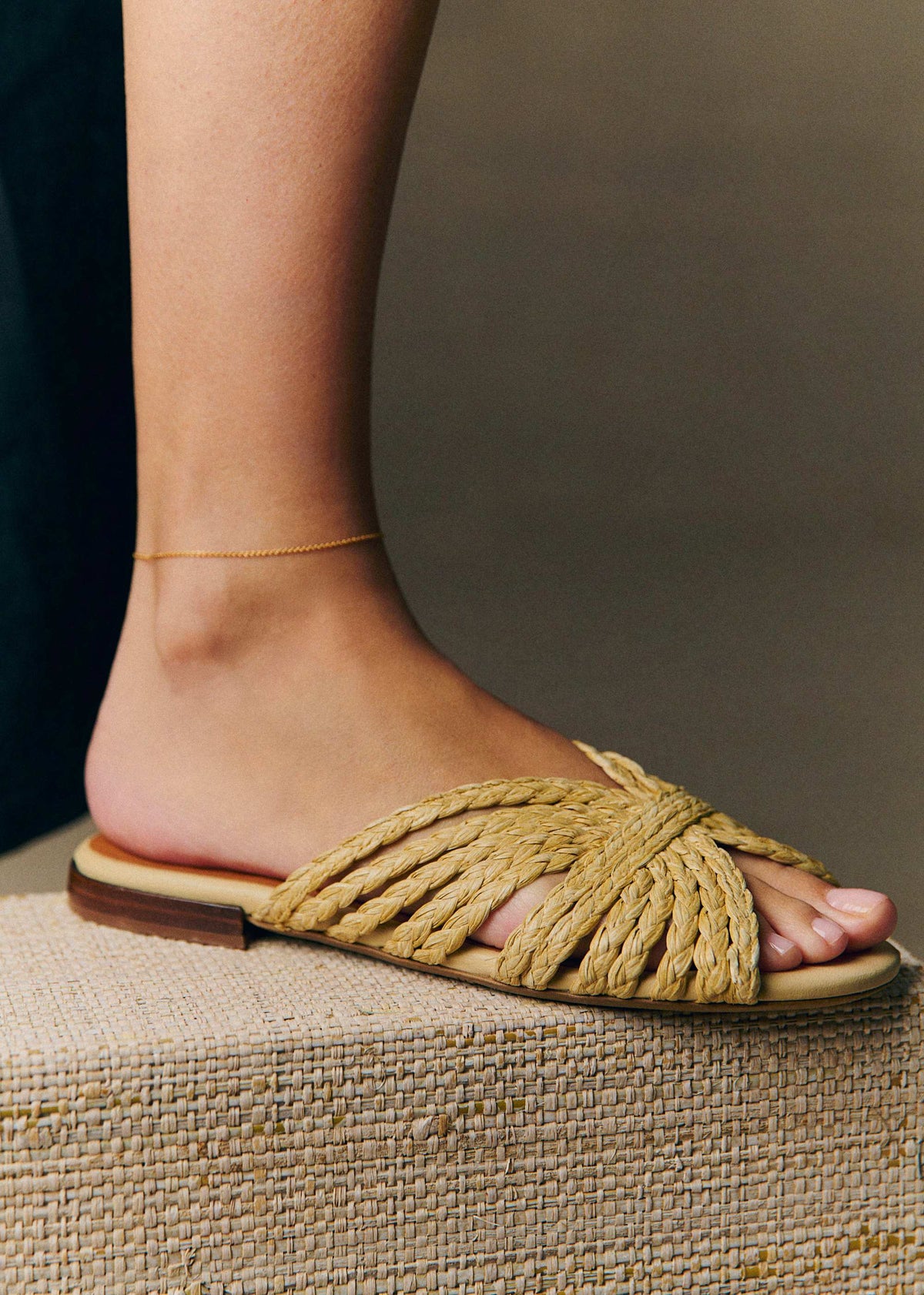 Mules Low Paola - Naturel Textile Tressé