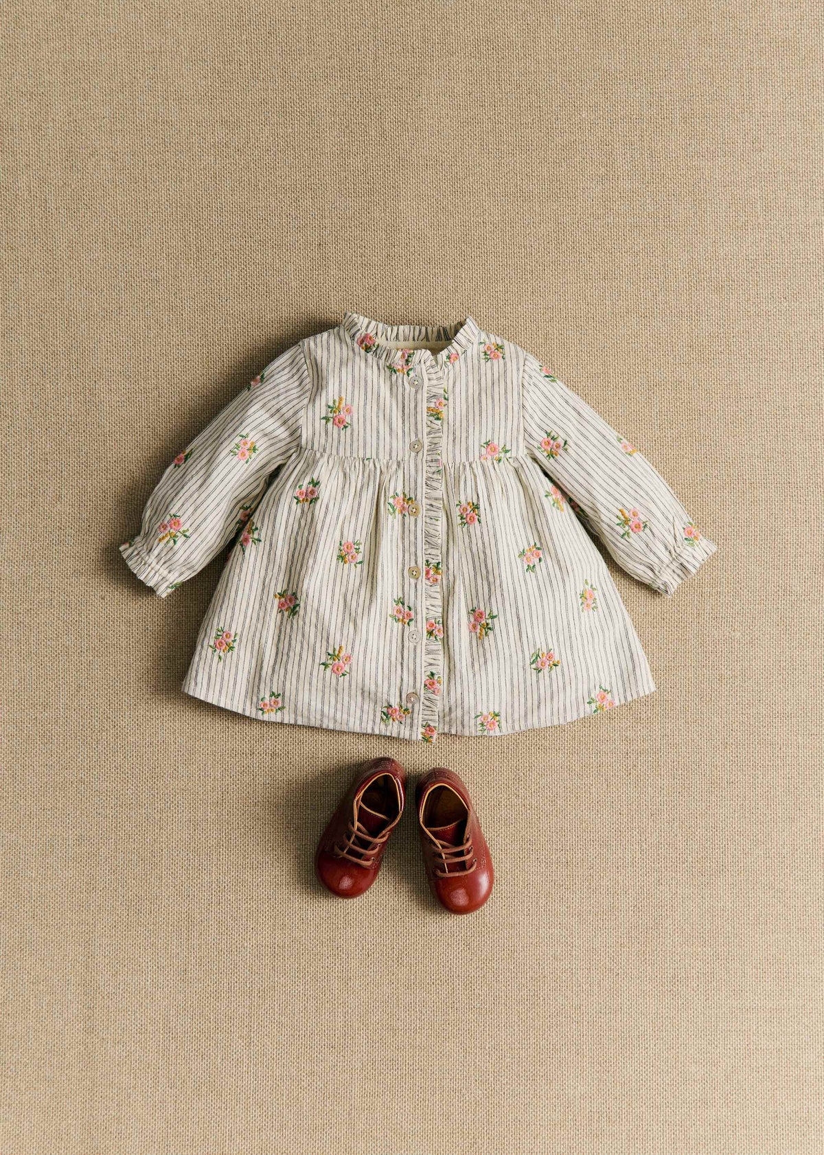 Robe Romy - Rayures Broderies Fleurs