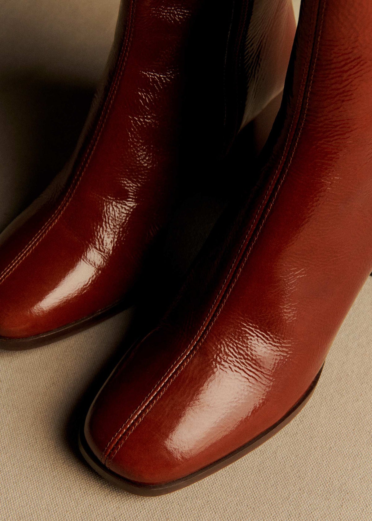 Bottines Axelle - Camel Vernis
