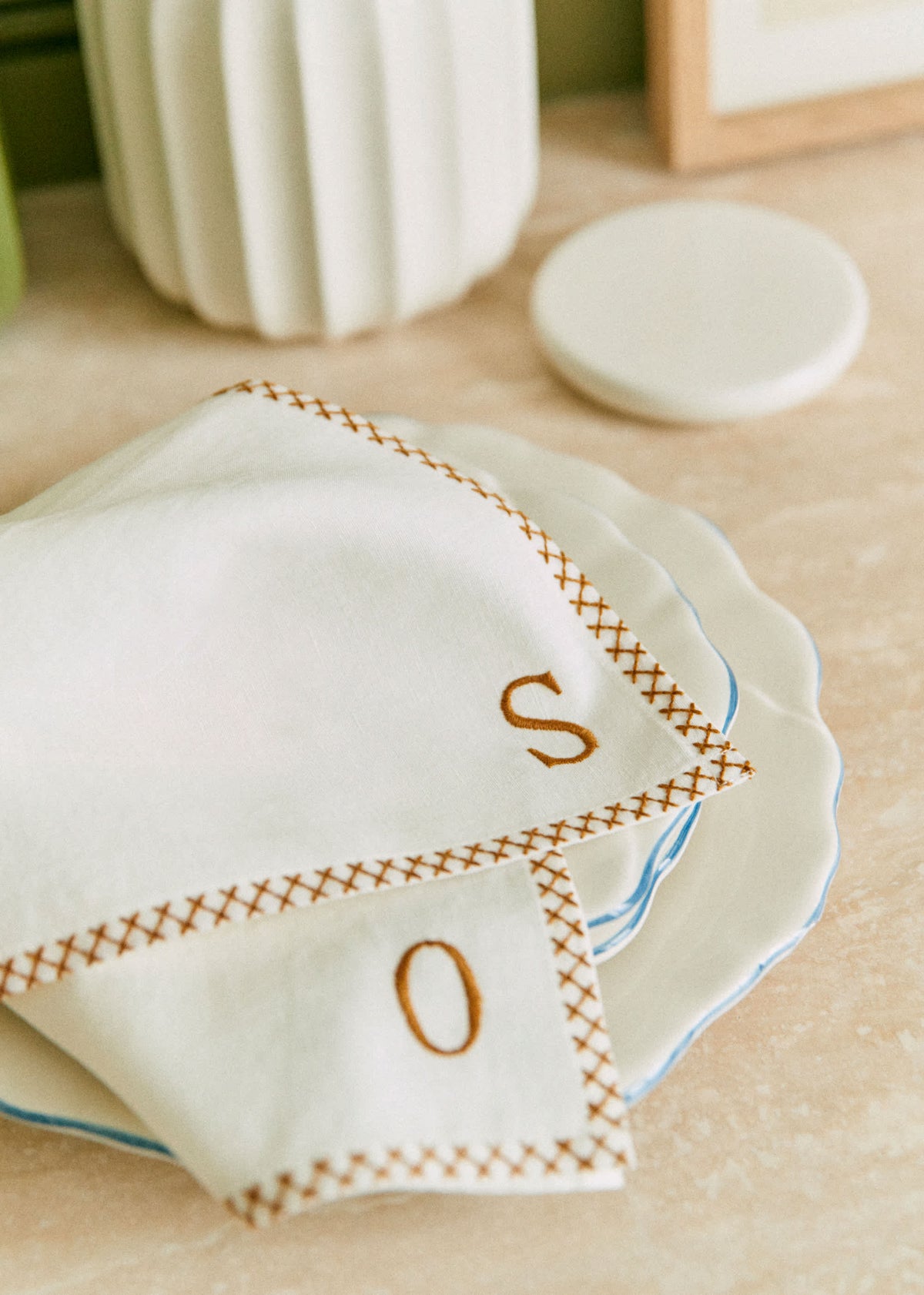 Serviette Monogramme - lettre S