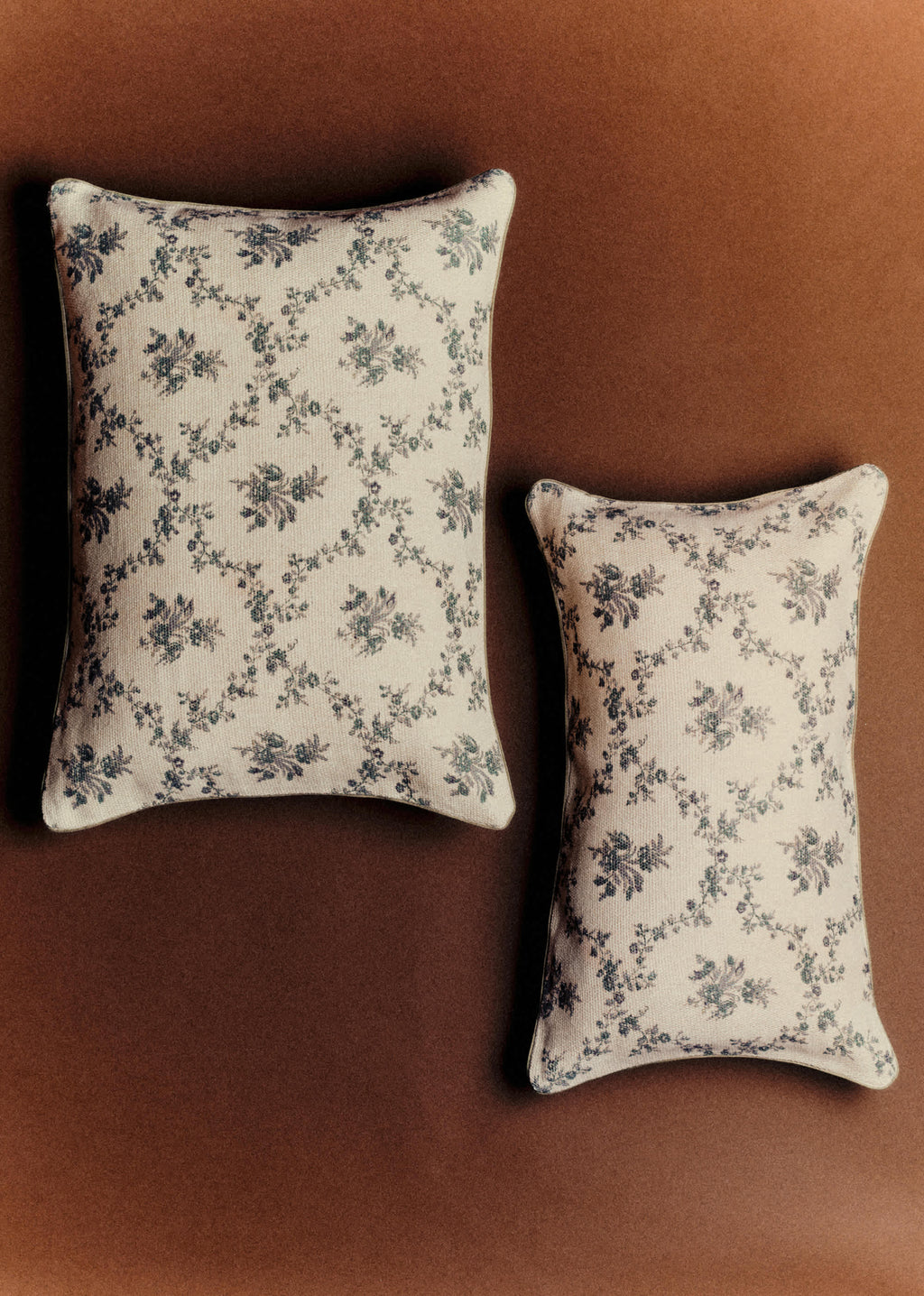 Coussin Imprimé - Grand modèle - Croisillons Bleu