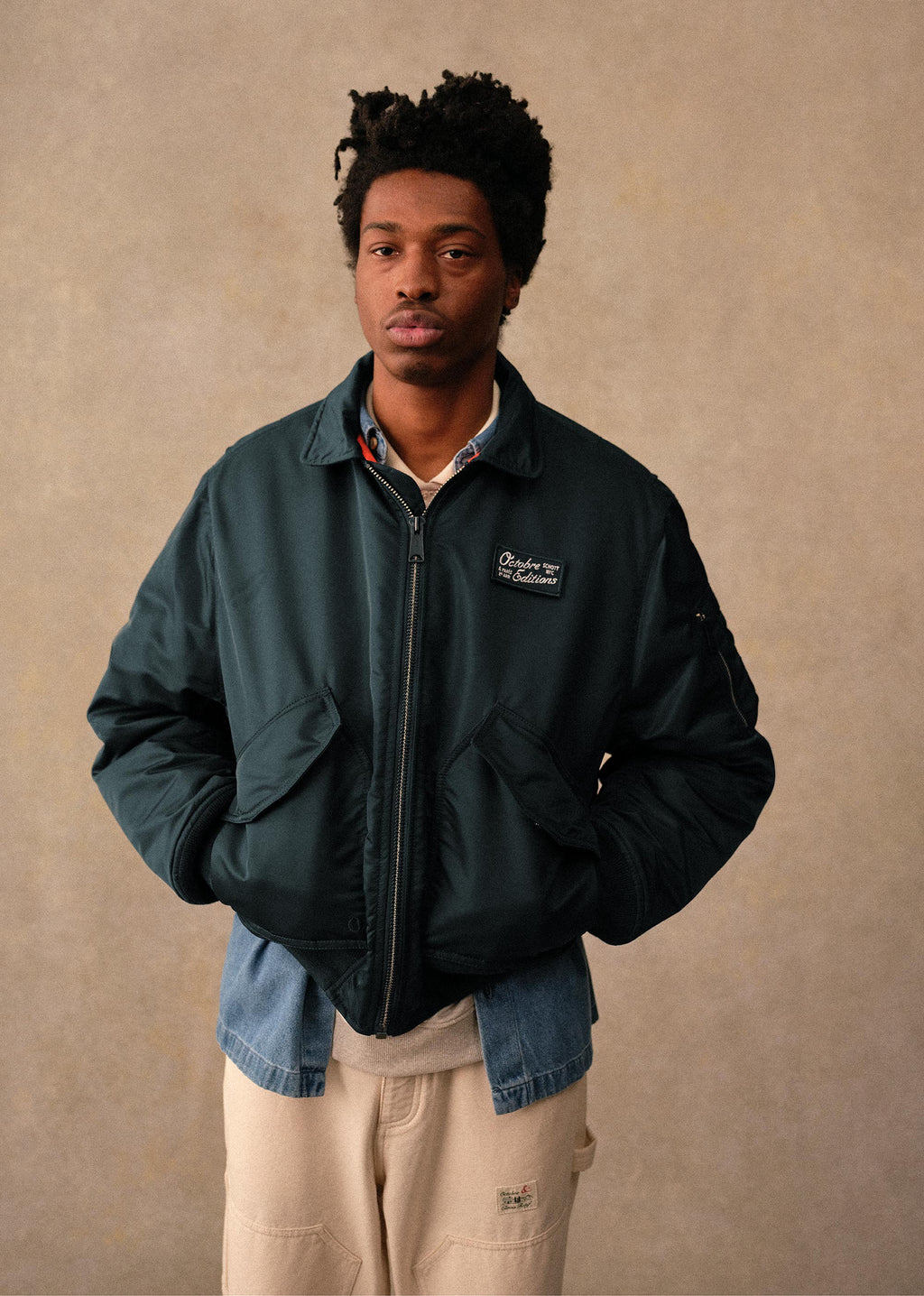 Bomber Octobre Éditions x Schott NYC - Marine