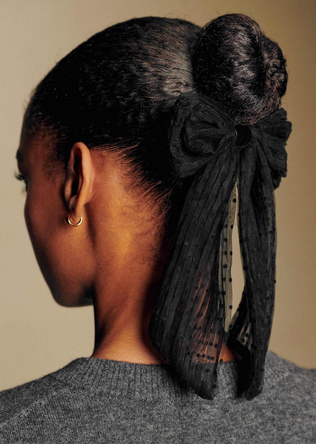 Barrette Noeud - Plumetis Noir