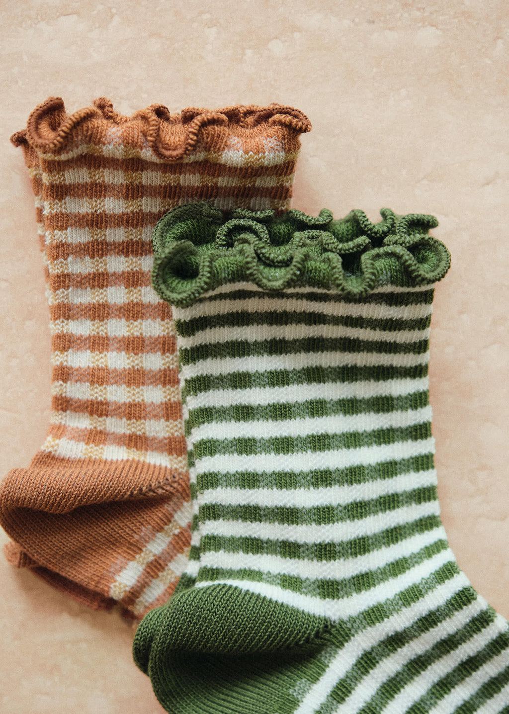 Chaussettes Vichy - Vichy Marron Ecru
