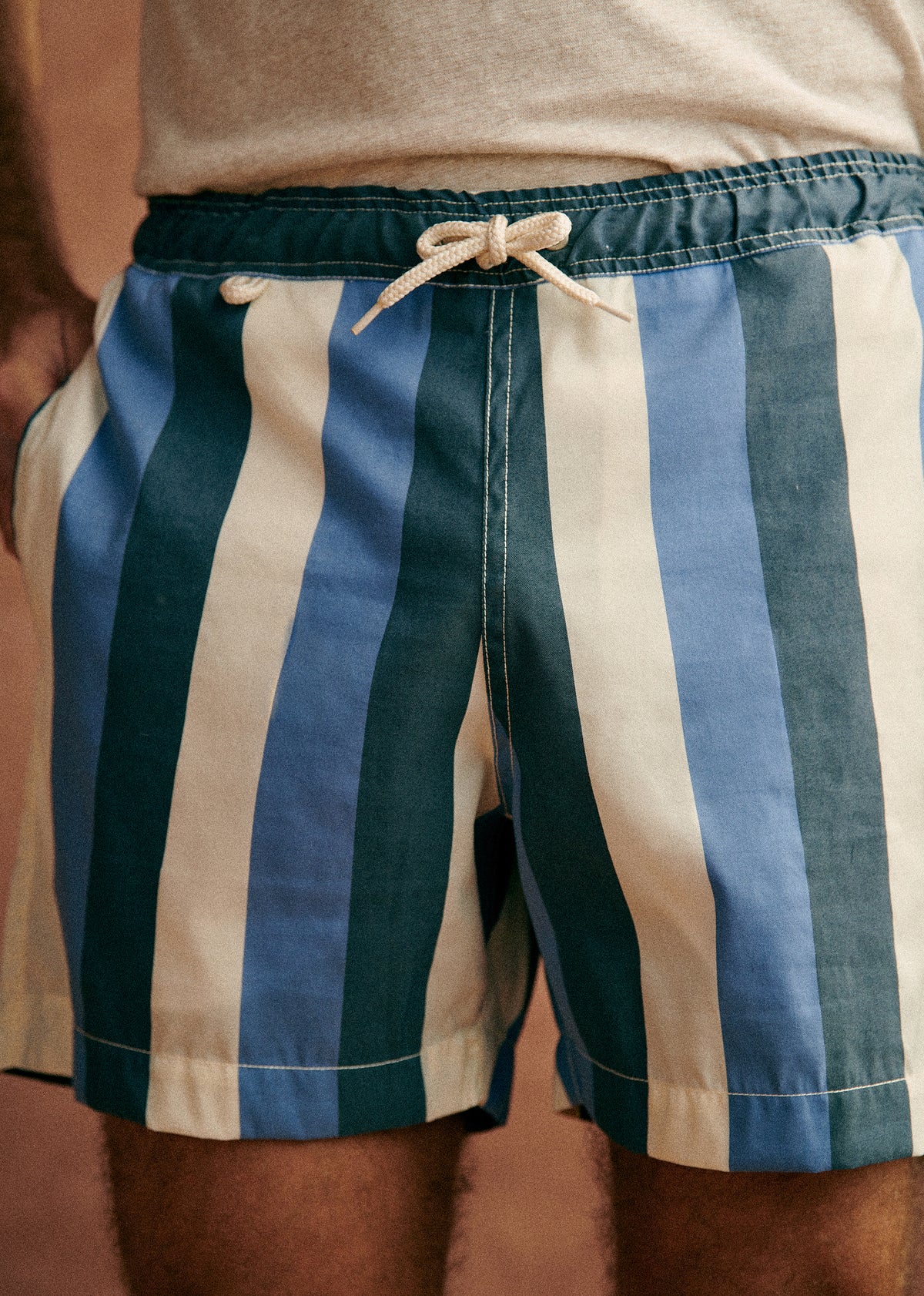 Maillot de bain Rob - Rayures Bleu / Écru / Marine
