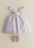 Robe Lucile - Rayure Rouge Bleu Jaune