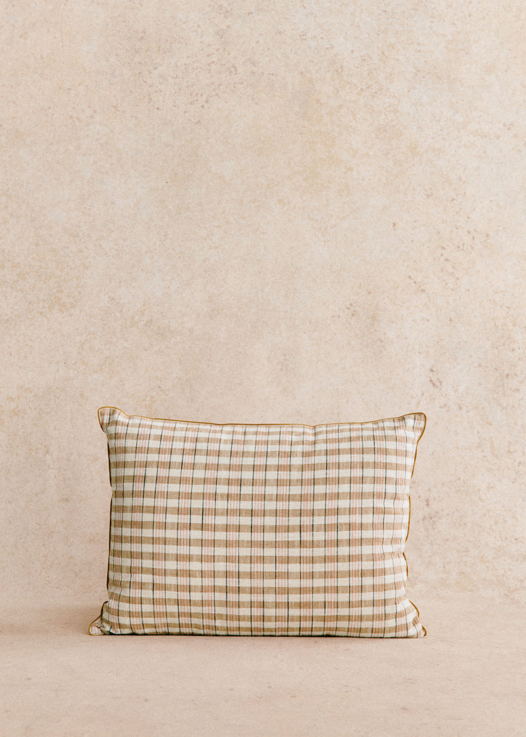 Coussin Tissé Pianissimo - Grand modèle - Café et Blush