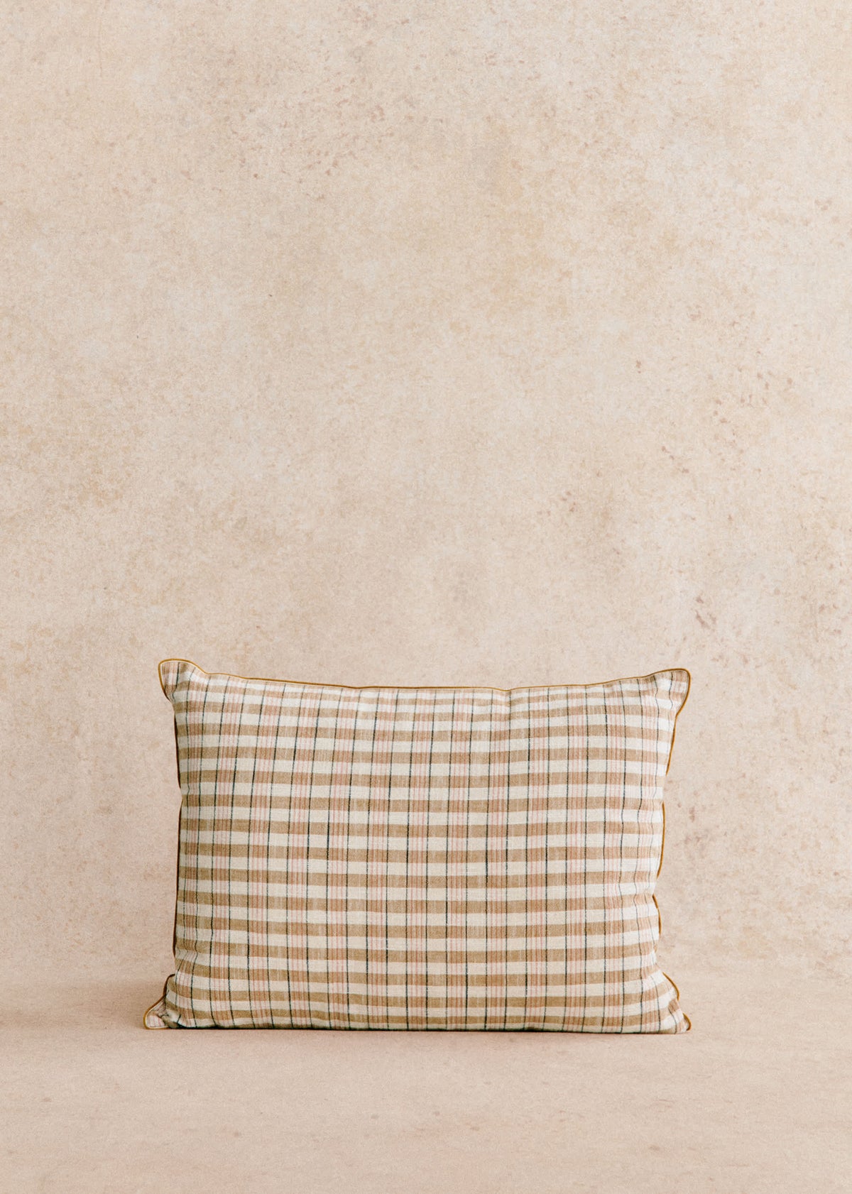 Coussin Tissé Pianissimo - Grand modèle - Café et Blush