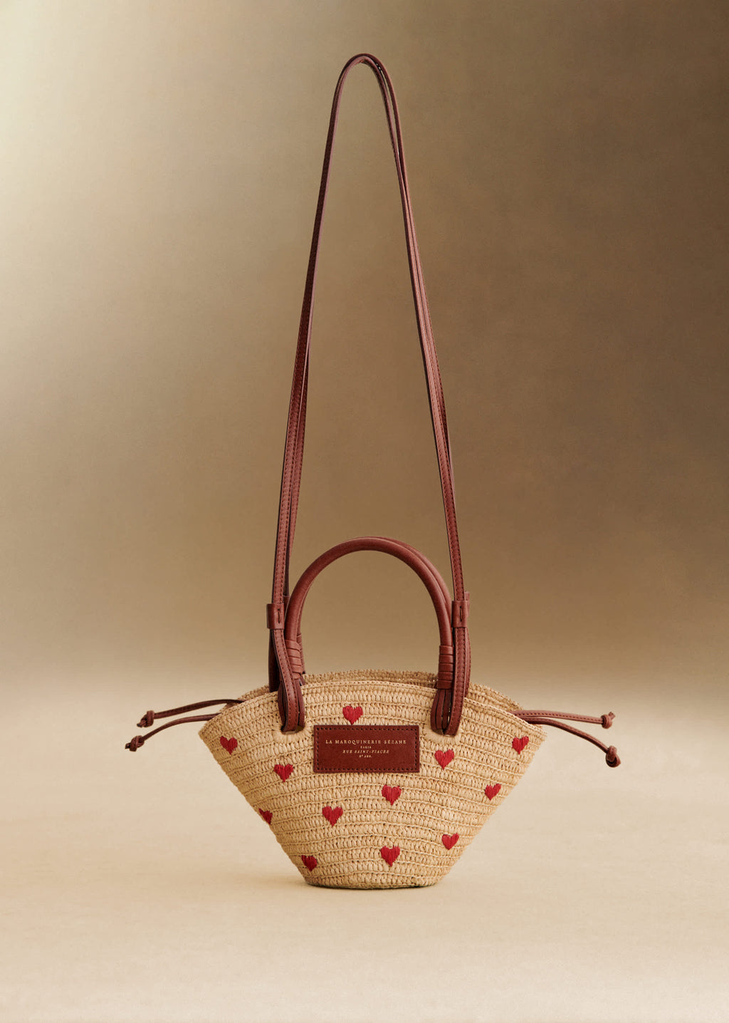 Panier Mini Justine - Raphia Broderie Coeur