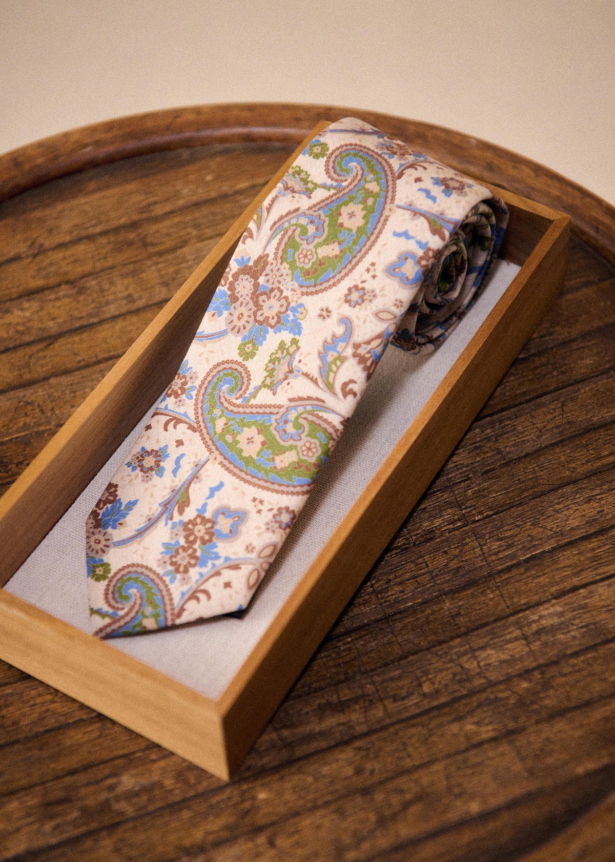 Cravate Fletcher - Beige Imprimé Floral