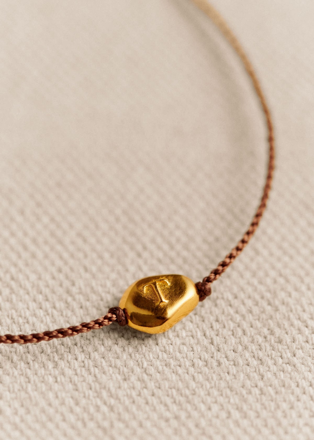 Bracelet Cléo - Chocolat - Lettre T