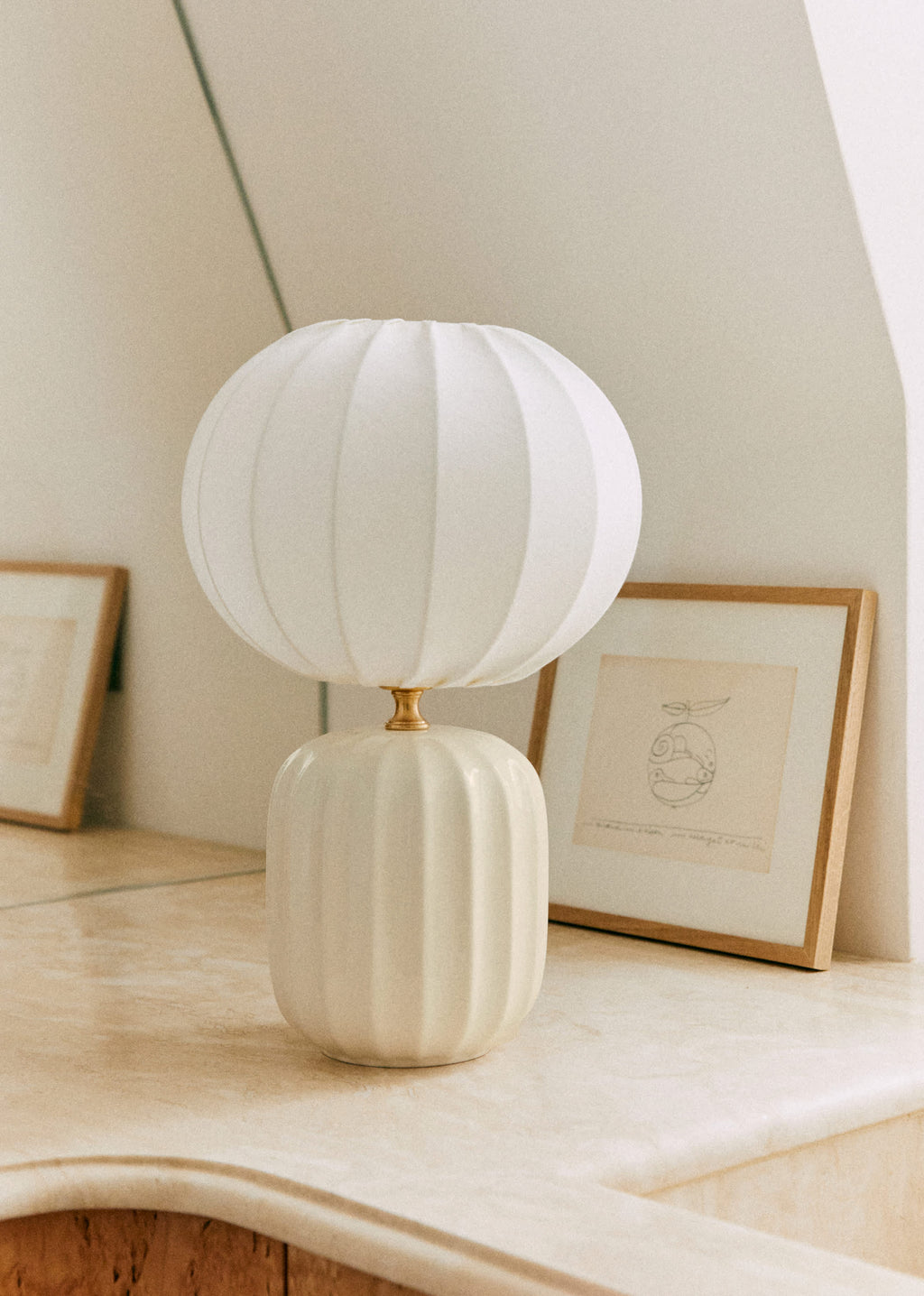 Lampe Traviata petit modèle - Ecru - Abat-jour Sonate - Écru