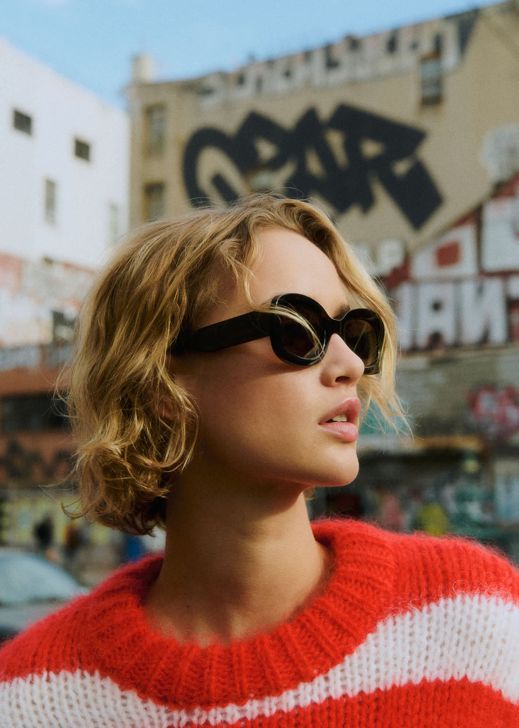 Pull Julien - Sézane x Antoinette Poisson - Écru/ Rouge