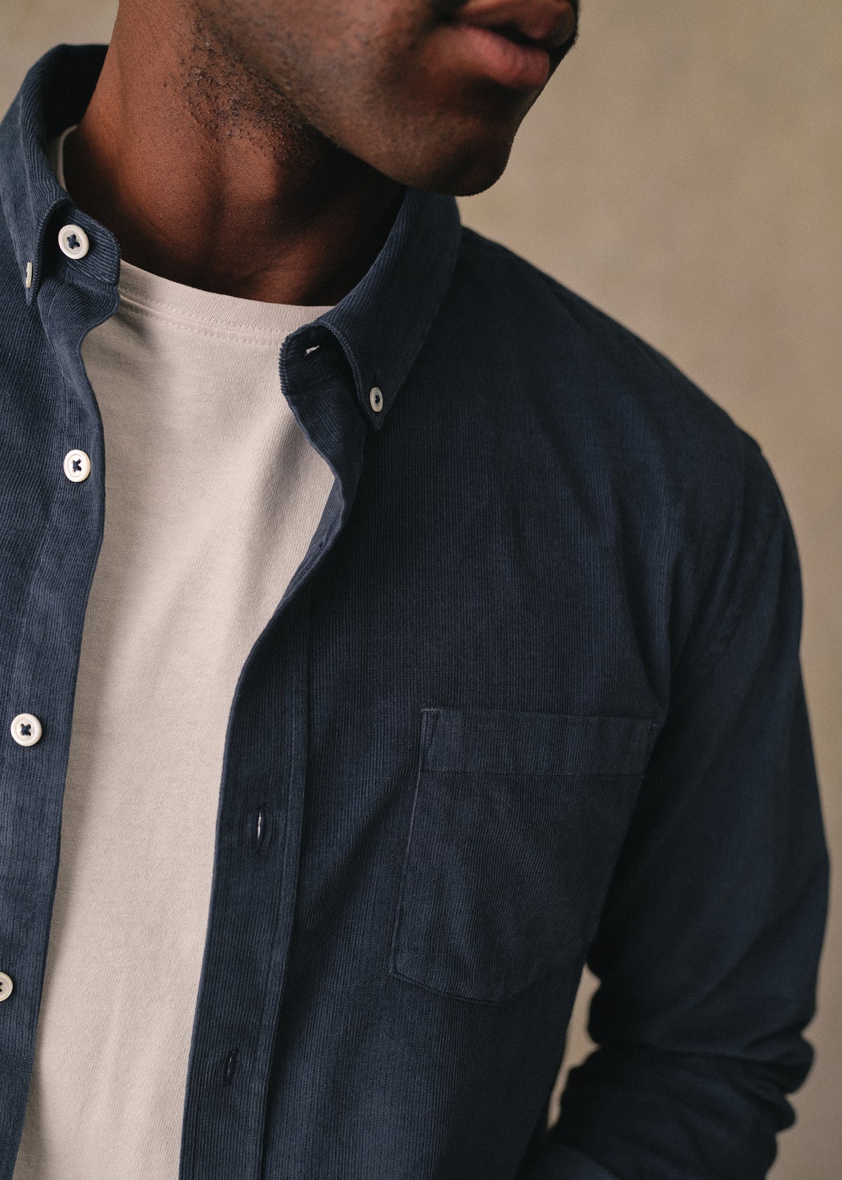 Chemise Charlie Velours - Bleu Pétrole