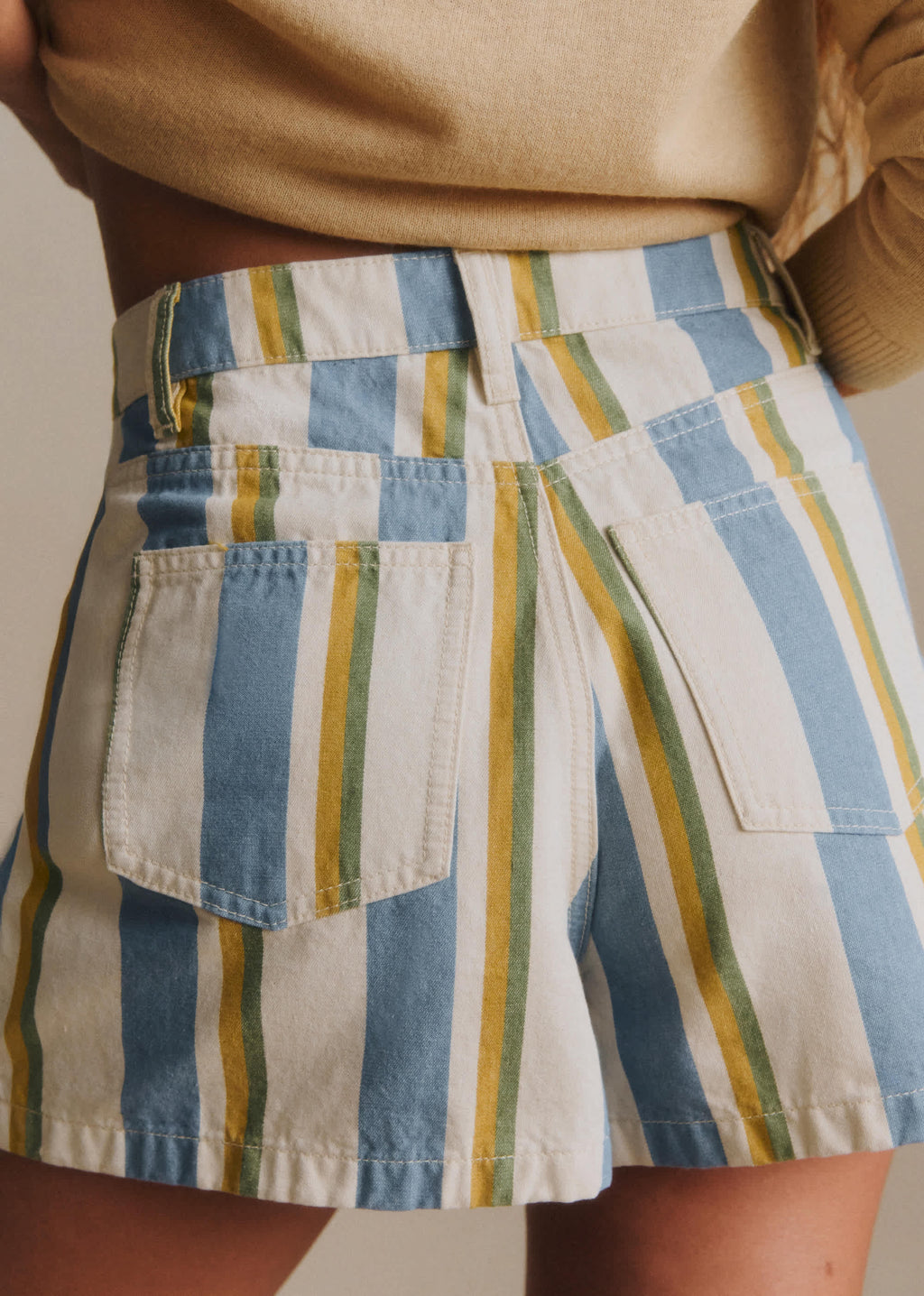 Short Le City - Rayures Bleu Ecru Jaune