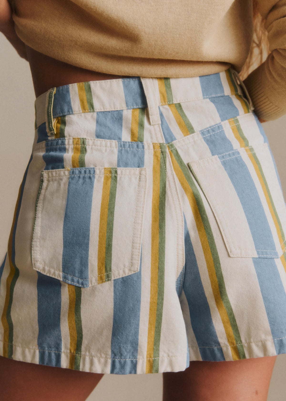 Short Le City - Rayures Bleu Ecru Jaune