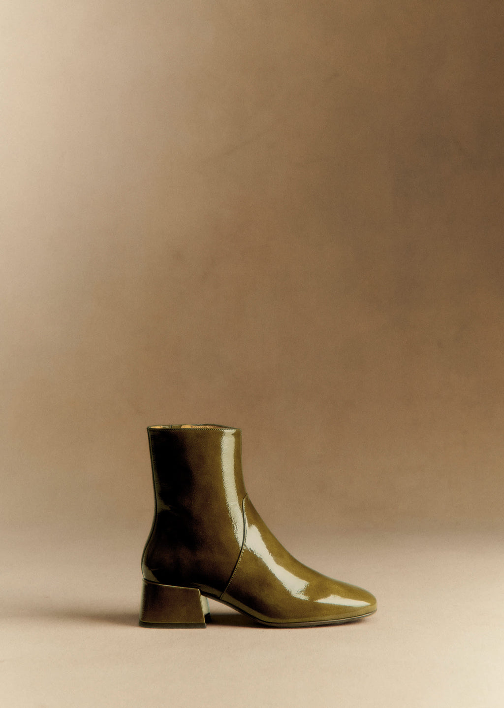 Bottines Low Paulette - Kaki Vernis