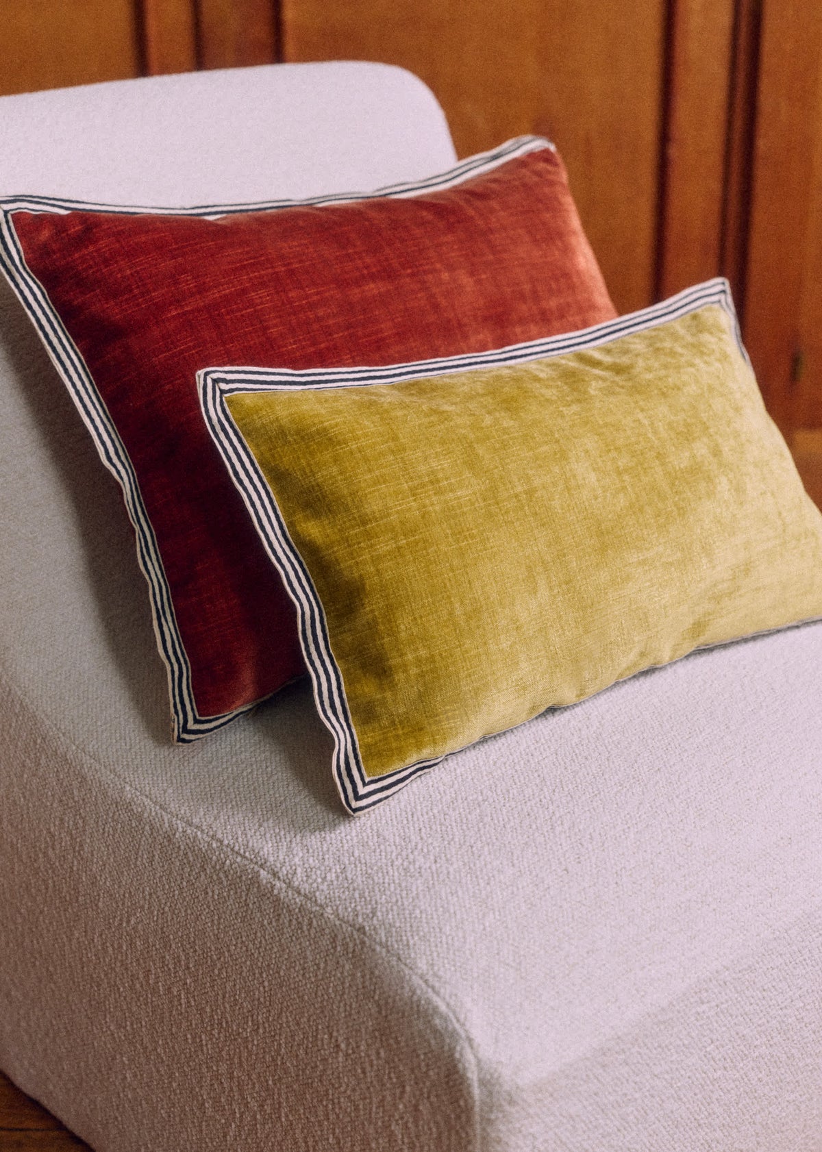 Coussin Velours Texturé - Petit modèle - Miel