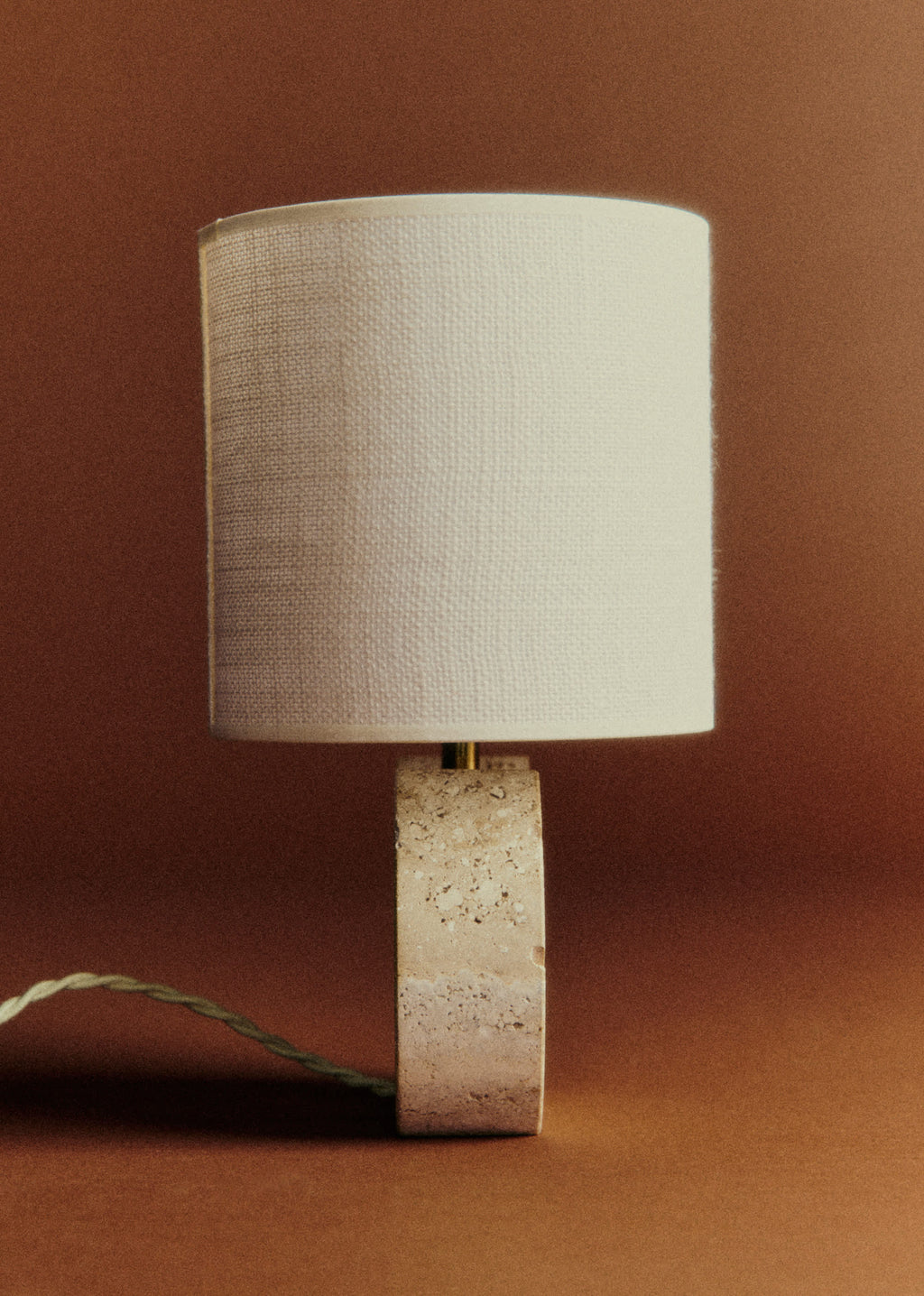 Lampe à poser vintage en travertin - Travertin