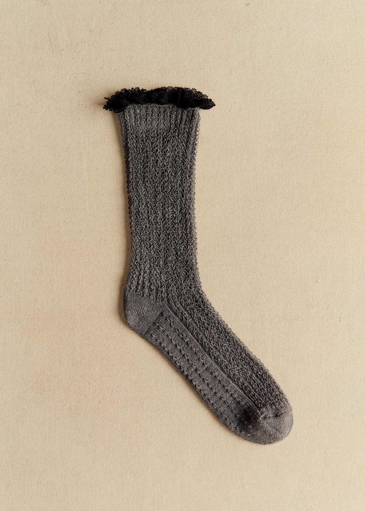 Chaussettes Elena Haute - Gris Chiné