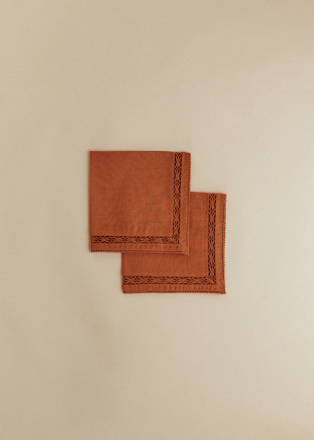 Set de 2 serviettes brodées - Terre De Sienne