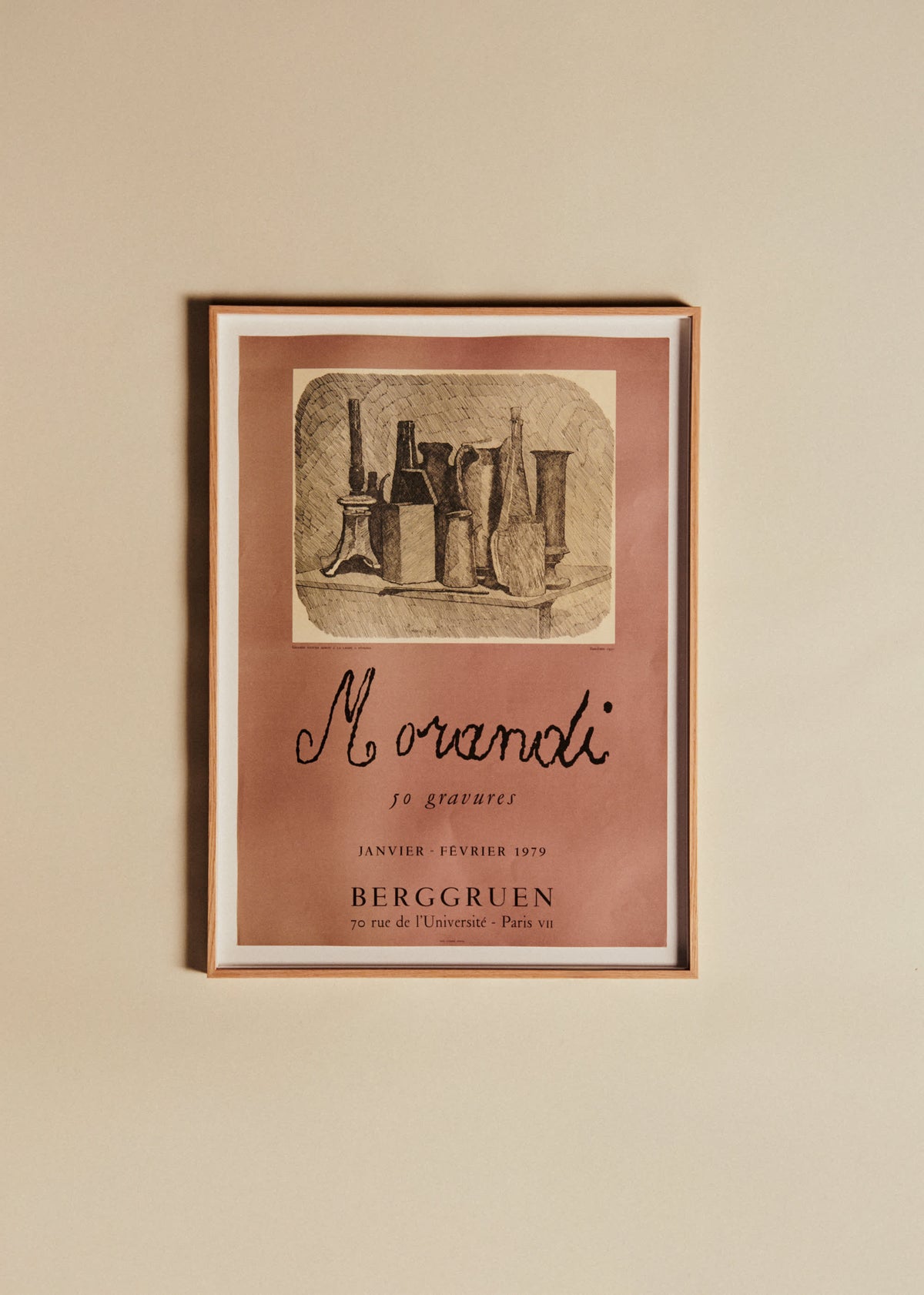 Affiche Galerie Berggruen, Morandi, 1979 - 54,5 x 74,5 cm
