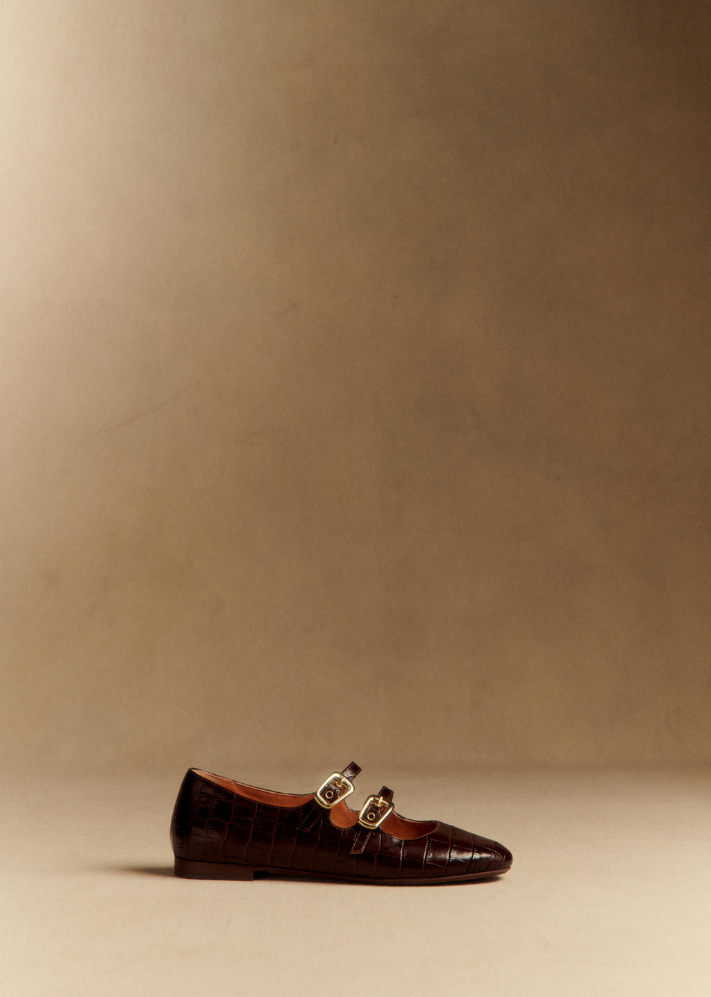 Ballerines Low Clélia - Choco Croco