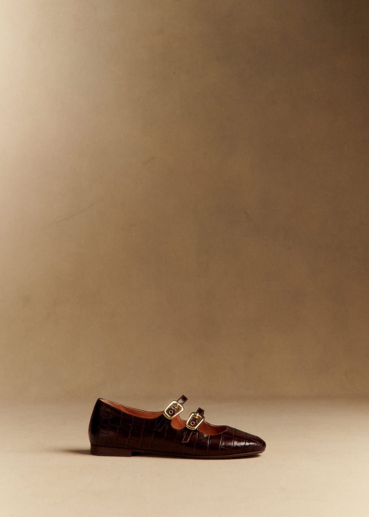 Ballerines Low Clélia - Choco Croco