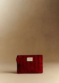 Pochette plate velours milleraie - Rouge