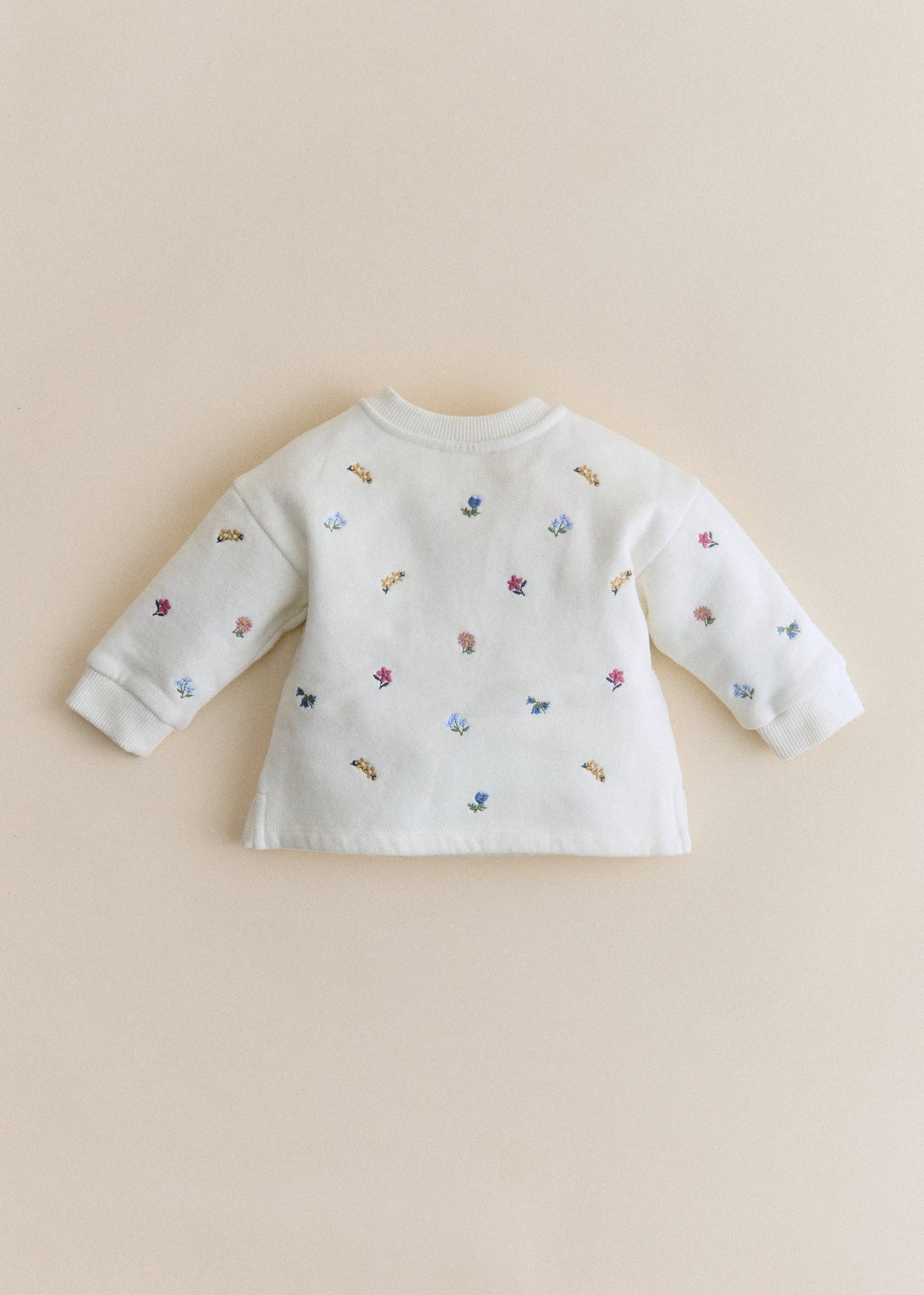 Sweat-Shirt Lulu - Ecru / Broderie Champ de fleurs