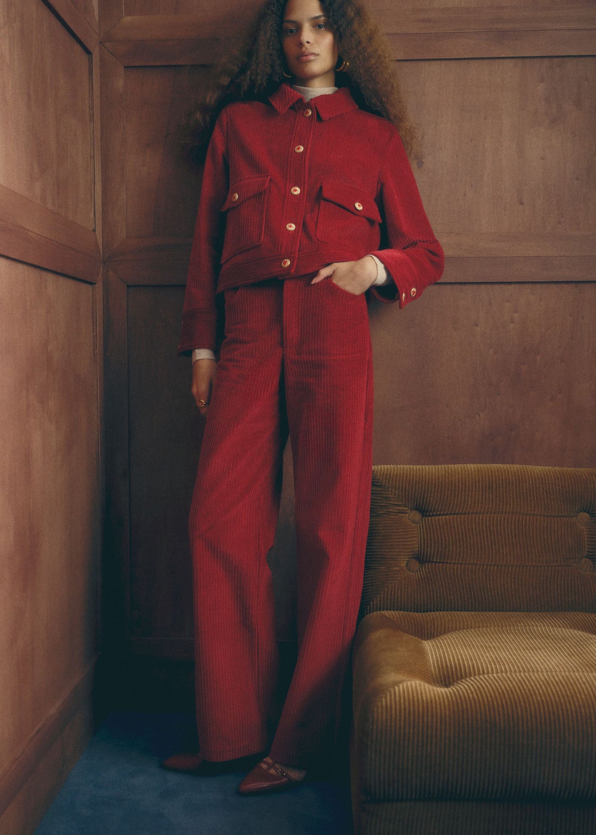 Veste TERRY - Sézane x Antoinette Poisson - Velours Rouge