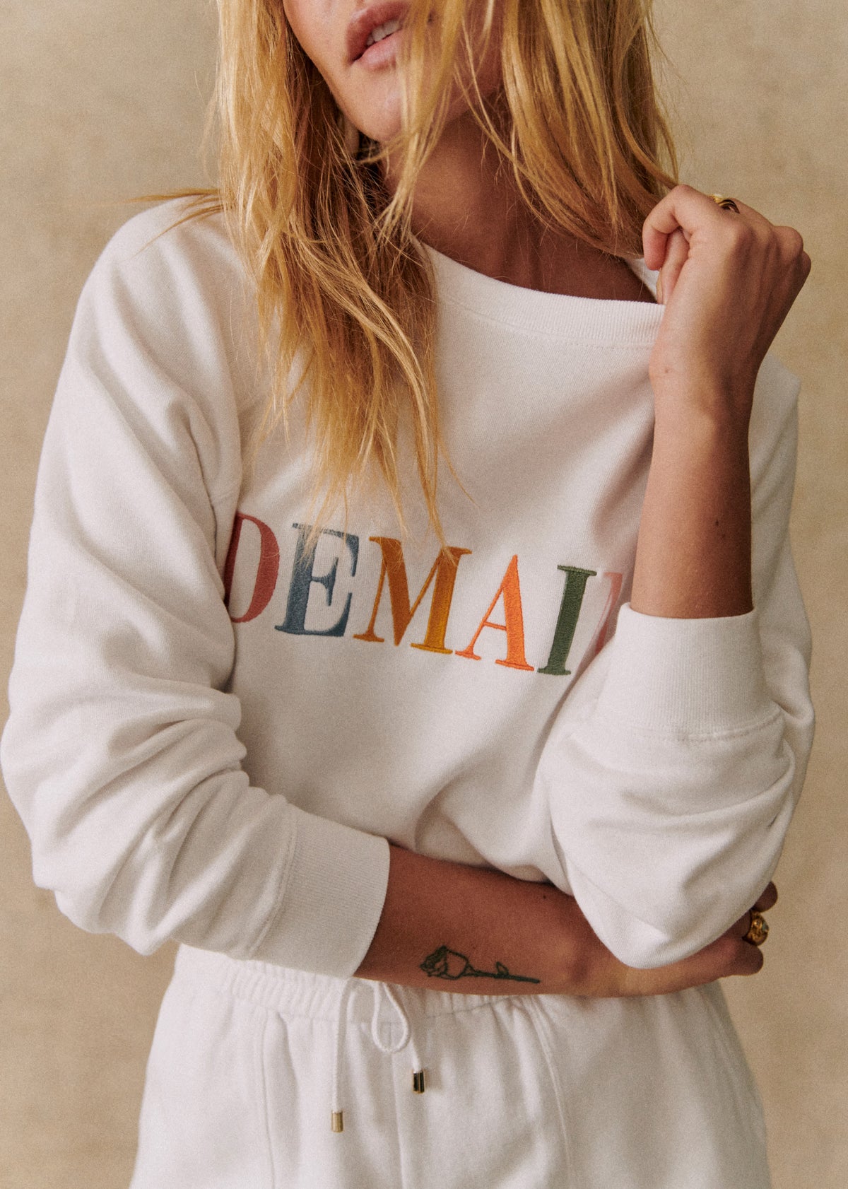 Sweat-Shirt Demain - Création Solidaire - Blanc/Multico