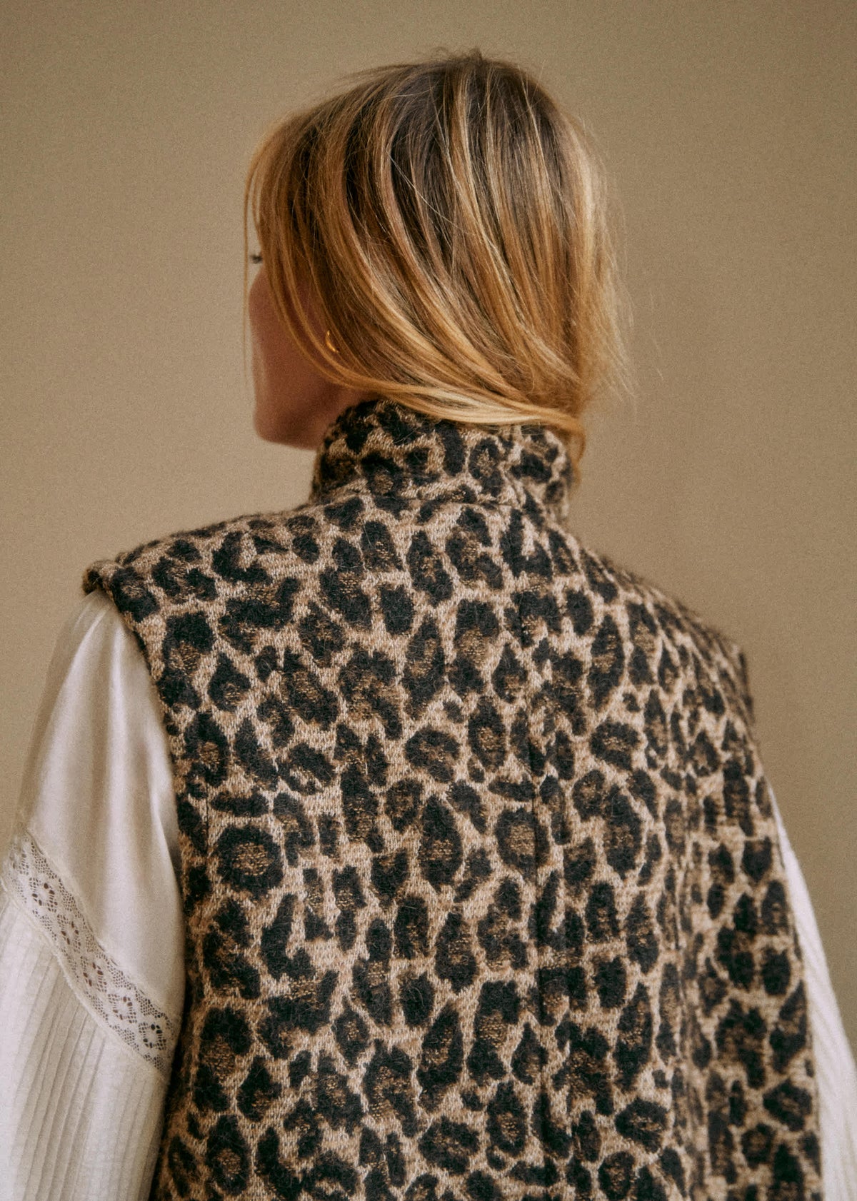 Veste Carlo - Jacquard Leopard brun - Création Rose