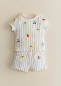 Short June - Ecru / Broderie Fruit