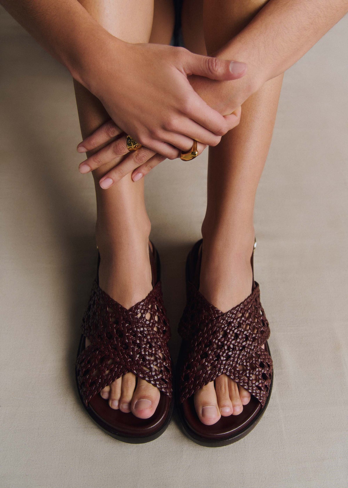 Sandales Low Tilda - Chocolat Lisse Tressé