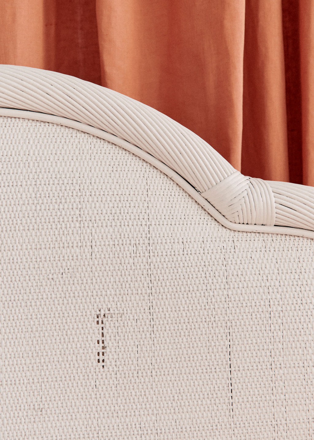 Ensemble de chambre vintage : tête de lit et paire de chevets - Rotin