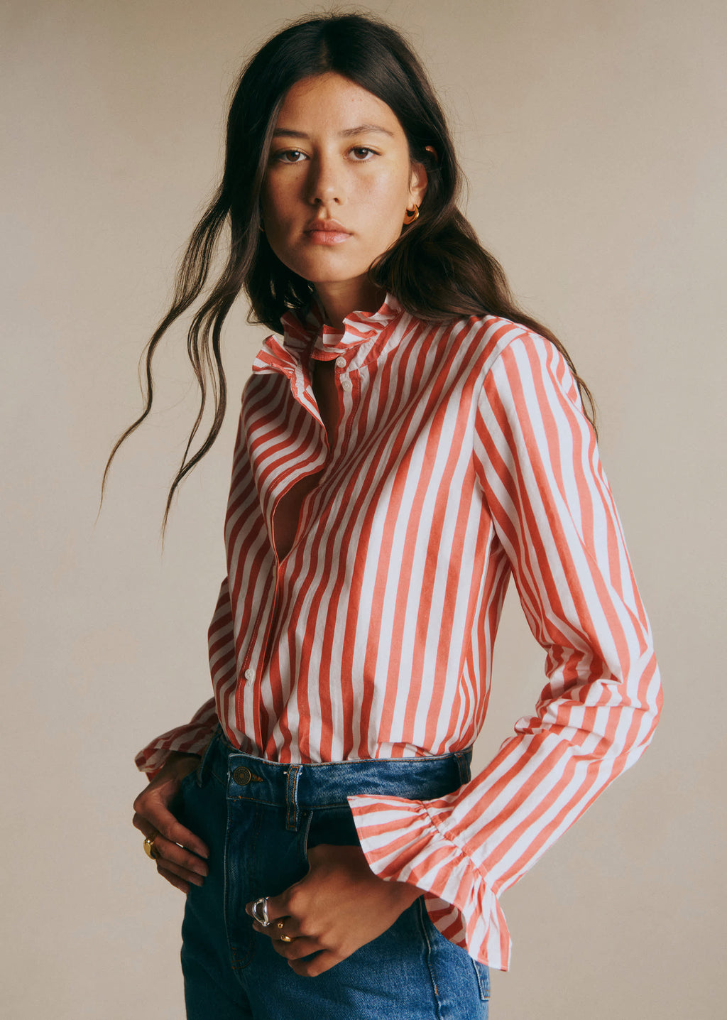 Chemise Erine - Rayures Rouge et Ecru