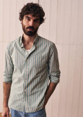 Chemise Charlie - Vert Rayures Beige / Blanc