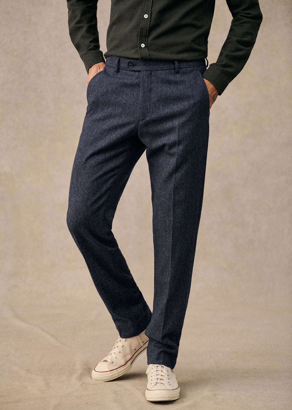 Pantalon Carl - Tweed Bleu Chiné