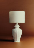 Lampe vintage céramique tressée blanche - Céramique