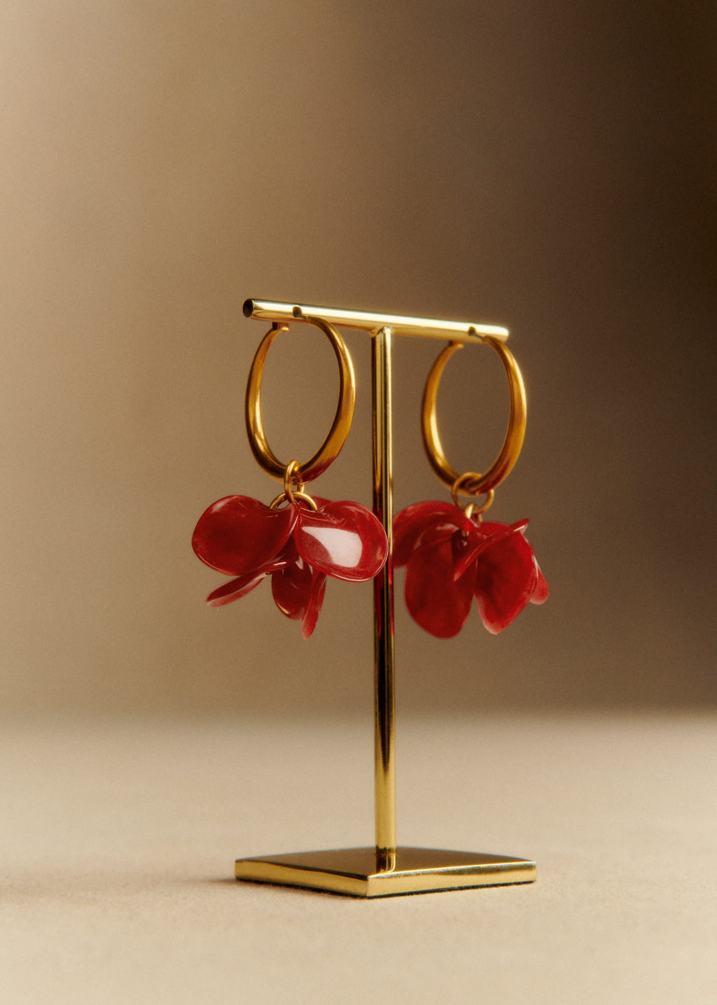 Anneaux Flora - Rouge Carmin