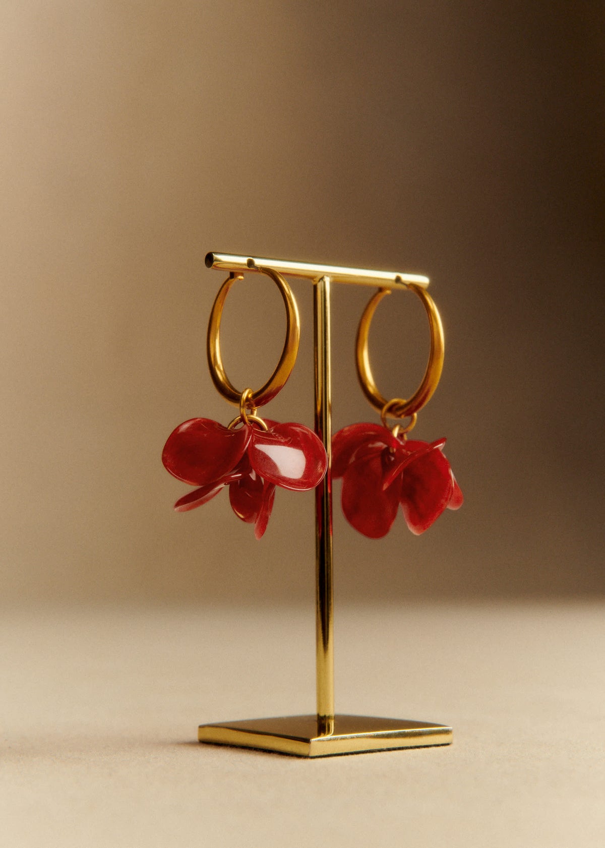 Anneaux Flora - Rouge Carmin