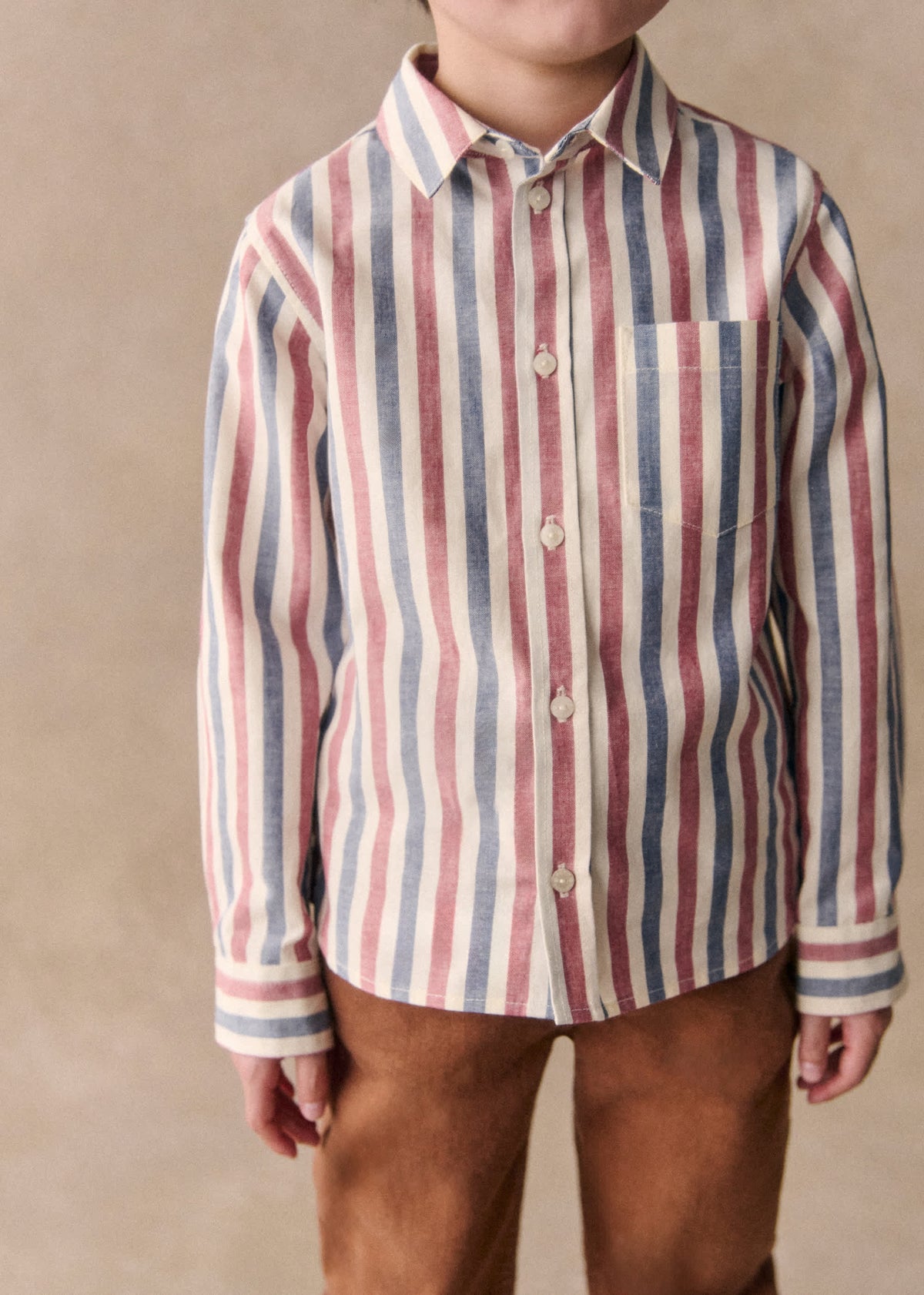 Chemise Tom - Rayures Bleu Blanc Rouge