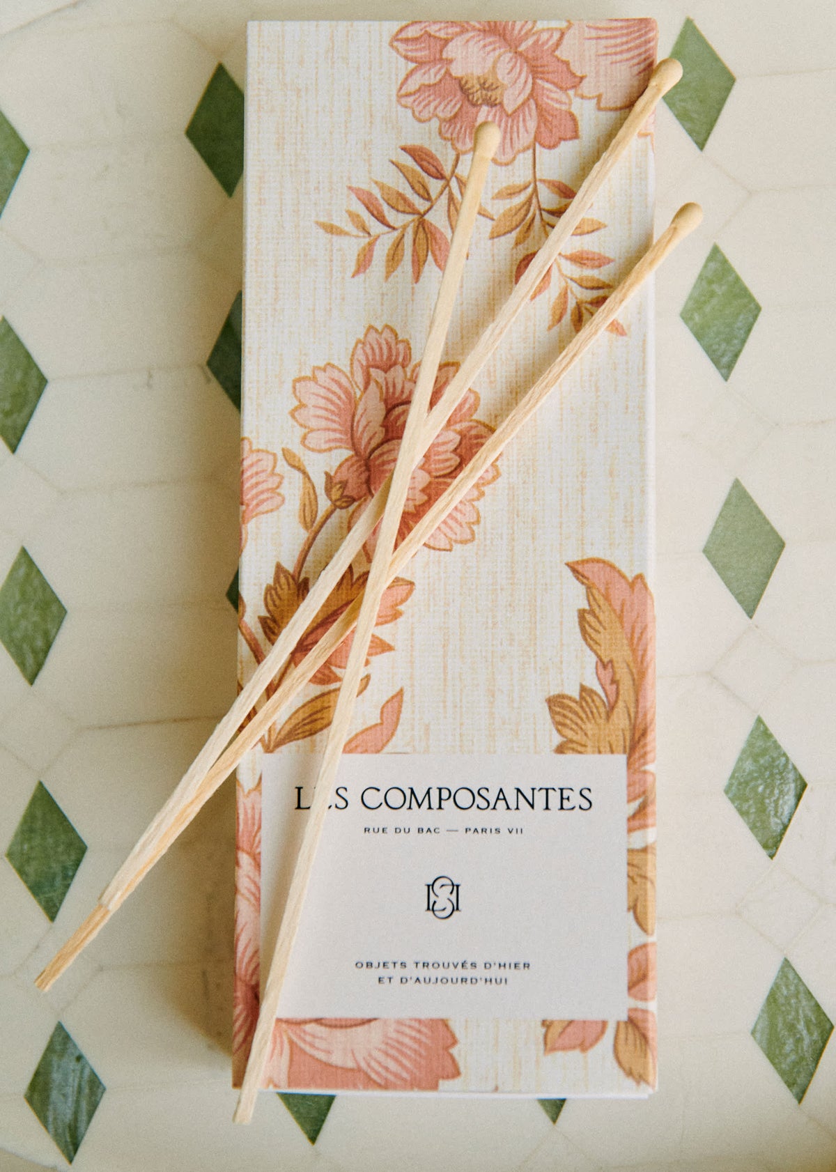 Boîte d'allumettes - Imprimé Sérénade Rose et Café